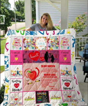 Teacher To My Daughter Quilt Blanket From Mom I Can Promise To Love You For The Rest Of Mine Great Customized Blanket - Super King - Ettee