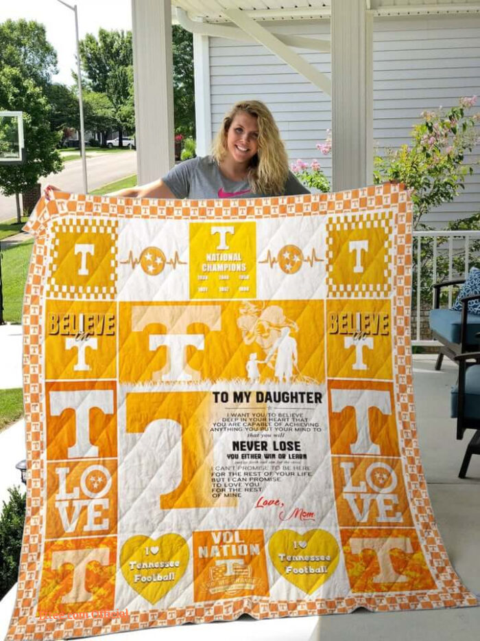 Tennessee Volunteers .To My Daughter.Love Mom Quilt Blanket - Twin - Ettee