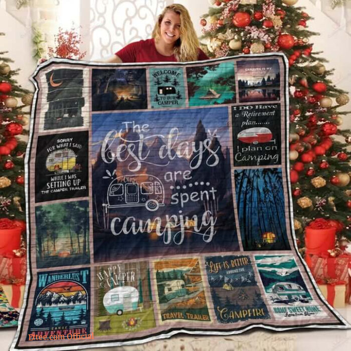 The Best Days Are Spent Camping Quilt Blanket Great Customized Blanket Gifts For Birthday Christmas Thanksgiving - Ettee - best days