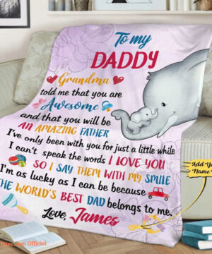 The World Best Dad Belongs To Me Customized Quilt Blanket. Foldable And Compact - Super King - Ettee