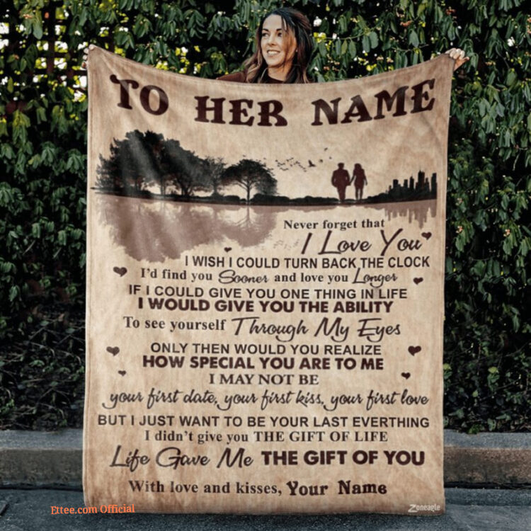 To Her Name Never Forget Gift For Valentine's Day Customized Name Quilt Blanket - Super King - Ettee
