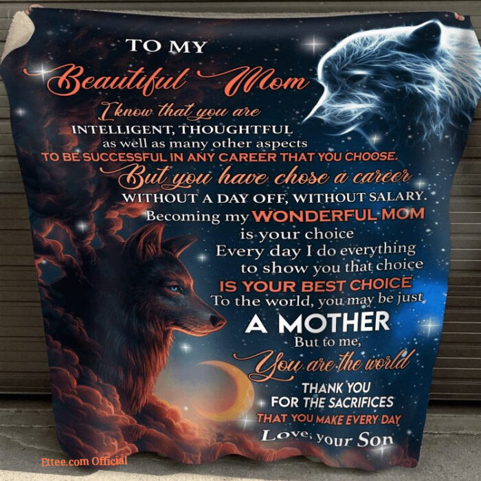 To My Beautiful Mom I Know That You Are Intelligent Thoughtful Quilt Blanket - Super King - Ettee