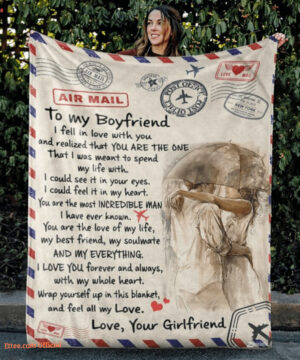 To My Boyfriend I Fell In Love With You Air Mail Quilt Blanket - Super King - Ettee