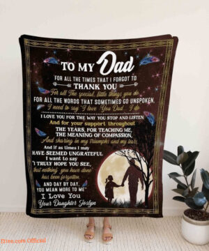 To My Dad Blanket Dad Gift Father And Daughter In The Moon Blanket Gift - Super King - Ettee