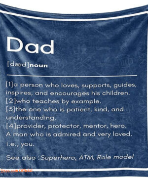 To My Dad Dad Definition Funny Blanket Gift For Day Birthday - Super King - Ettee