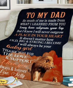 To My Dad Thank You For The Love And Support Customized Quilt Blanket - Super King - Ettee