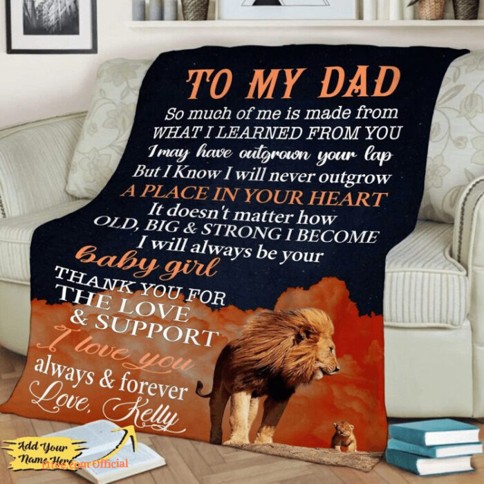 To My Dad Thank You For The Love And Support Customized Quilt Blanket - Super King - Ettee