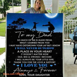To My Dad from Daughter Quilt Fleece Blanket Birthday Gift Father's Day - Super King - Ettee