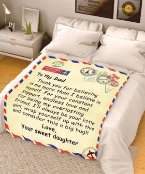 To My Dad i love You Blanket.Gift For Dad. Quilt Blanket And Throws - Super King - Ettee