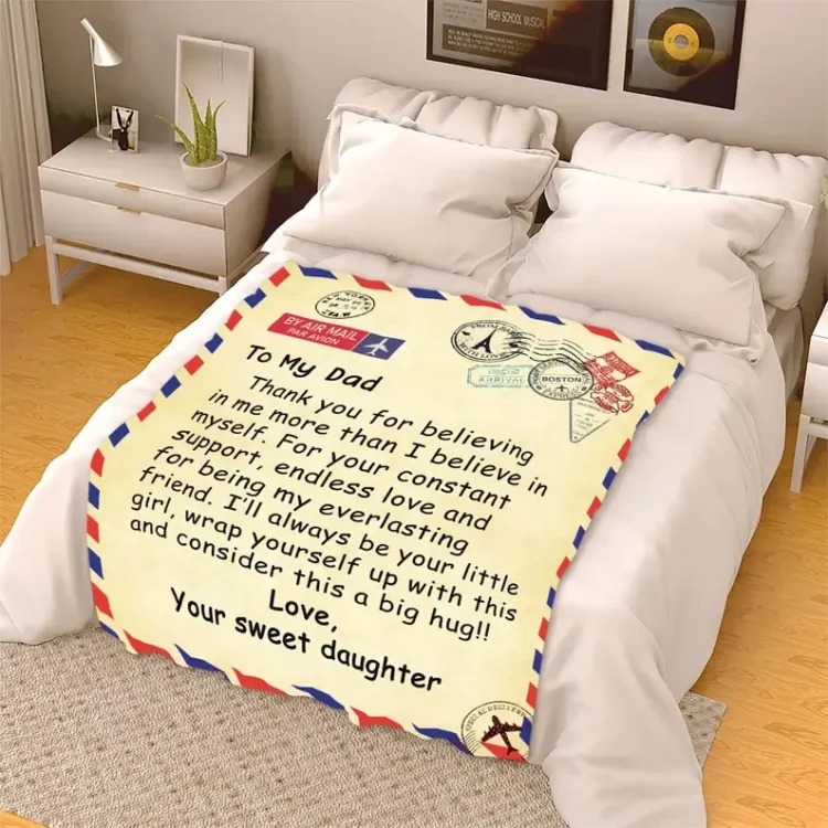 To My Dad i love You Blanket.Gift For Dad. Quilt Blanket And Throws - Super King - Ettee