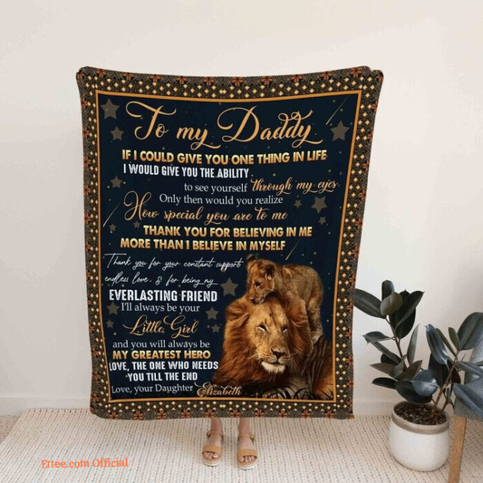 To My Daddy Blanket Lion Blanket For Father Lion Dad Blanket Father Blanket - Super King - Ettee