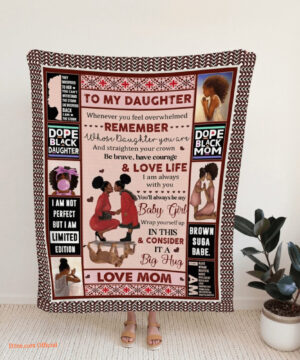 To My Daughter Quilt Blanket Black Queen. Foldable And Compact - Super King - Ettee