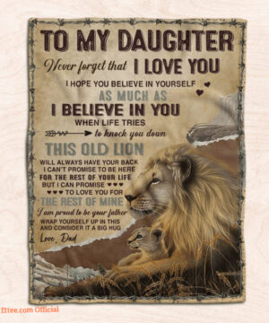 To My Daughter Blanket Blanket For Daughter From Dad Lion Gift For Dad - Super King - Ettee