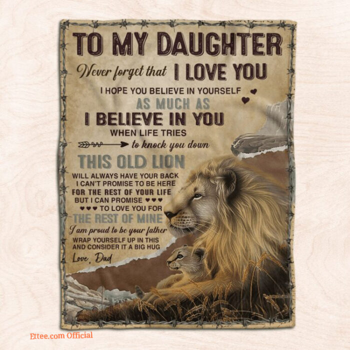 To My Daughter Blanket Blanket For Daughter From Dad Lion Gift For Dad - Super King - Ettee