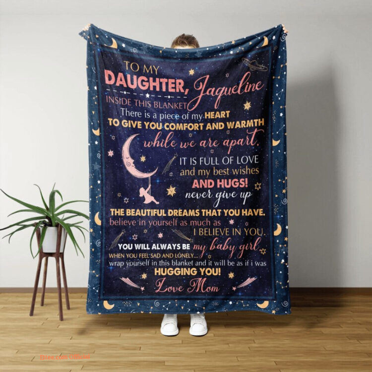 To My Daughter Quilt Blanket For Daughter Moon. Foldable And Compact - Super King - Ettee