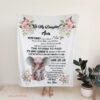 To My Daughter Quilt Blanket Elephant. Light And Durable. Soft To Touch - Super King - Ettee
