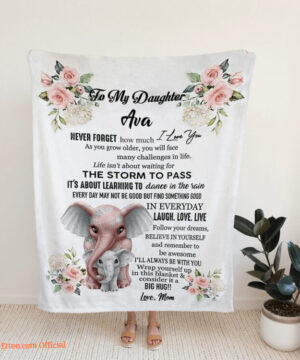 To My Daughter Quilt Blanket Elephant. Light And Durable. Soft To Touch - Super King - Ettee