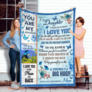 To My Daughter Blanket Butterfly Blanket Family. Light And Durable. Soft To Touch - Super King - Ettee