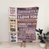 To My Daughter Quilt Blanket. Lightweight And Smooth Comfort - Super King - Ettee