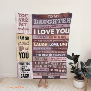 To My Daughter Quilt Blanket Family Throw. Foldable And Compact - Super King - Ettee