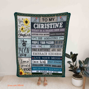 To My Daughter Blanket Vintage Sunflower Quilt Blankets. Foldable And Compact - Super King - Ettee