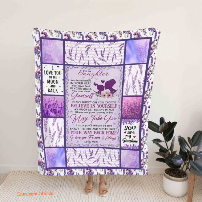 To My Daughter Violet Lavender Quilt Blanket. Foldable And Compact - Super King - Ettee