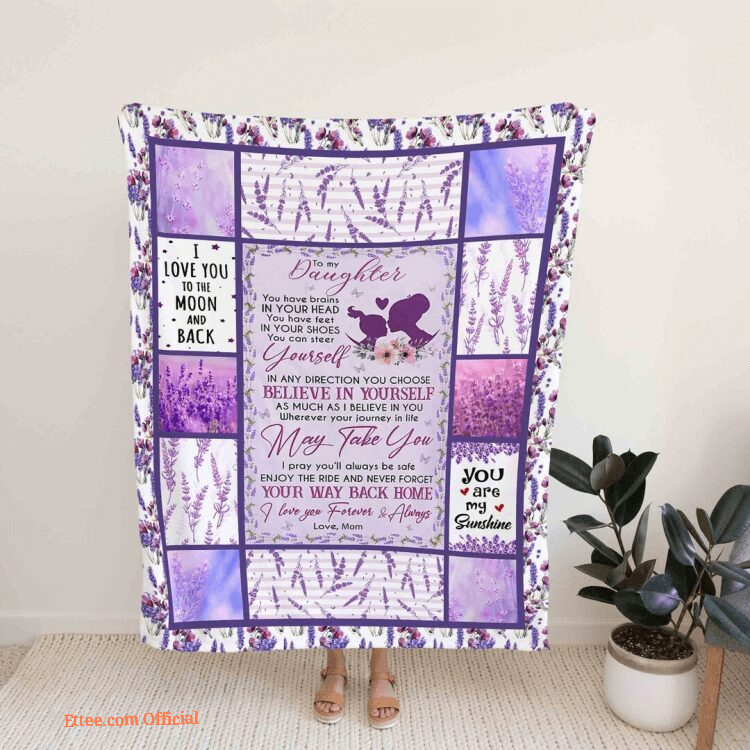 To My Daughter Quilt Blanket Violet Lavender. Foldable And Compact - Ettee - compact