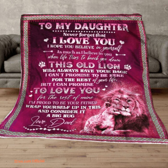 To My Daughter Blanket From Dad Blanket To My Daughter Birthday - Super King - Ettee