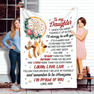 To My Daughter Blanket From Dad Dream Catcher Quilt Blanket - Super King - Ettee
