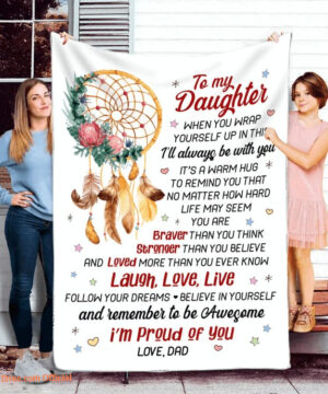 To My Daughter Blanket From Dad Dream Catcher Quilt Blanket - Super King - Ettee