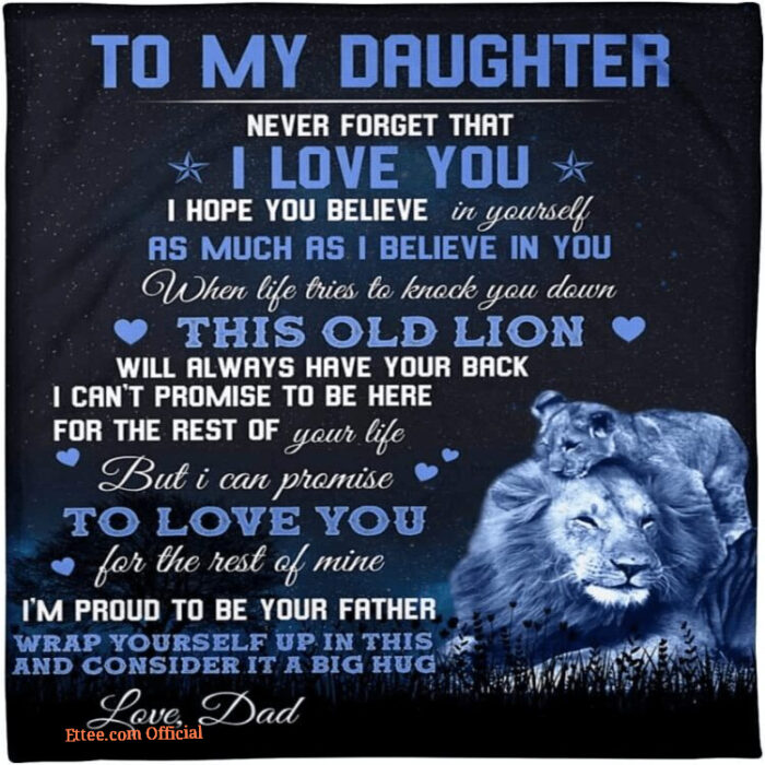 To My Daughter Blanket - Thoughtful Gift From Father | Ruggifts.com - Super King - Ettee