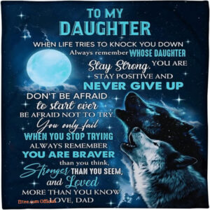 To My Daughter Blanket From Dad Gifts For Daughter Blanket From Father Lion - Super King - Ettee