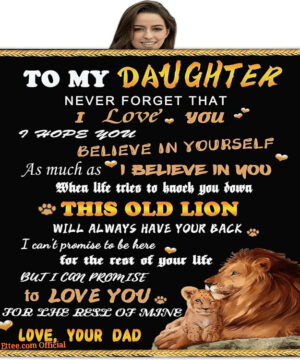 To My Daughter Lion Blanket - Dad's Special Gift for Girls - Super King - Ettee