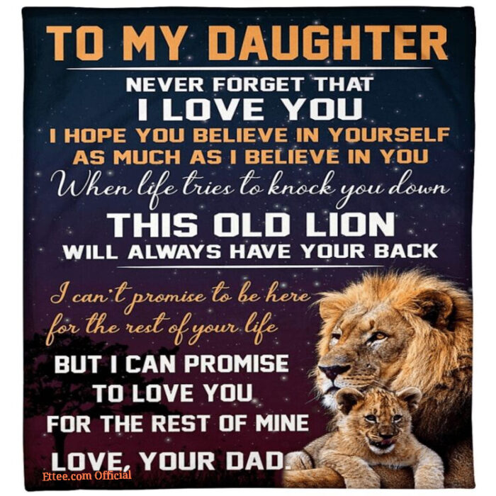 To My Daughter Lion Blanket - Dad's Special Gift for Girls 2 - Super King - Ettee