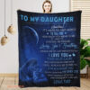 To My Daughter Blanket From Dad Lion Blanket To My Daughter Gift For Girl 4 - Super King - Ettee