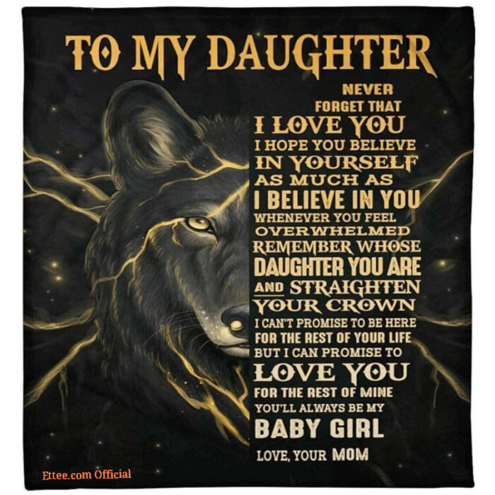 To My Daughter Lion Blanket - Dad's Gift for Girl3 - Super King - Ettee