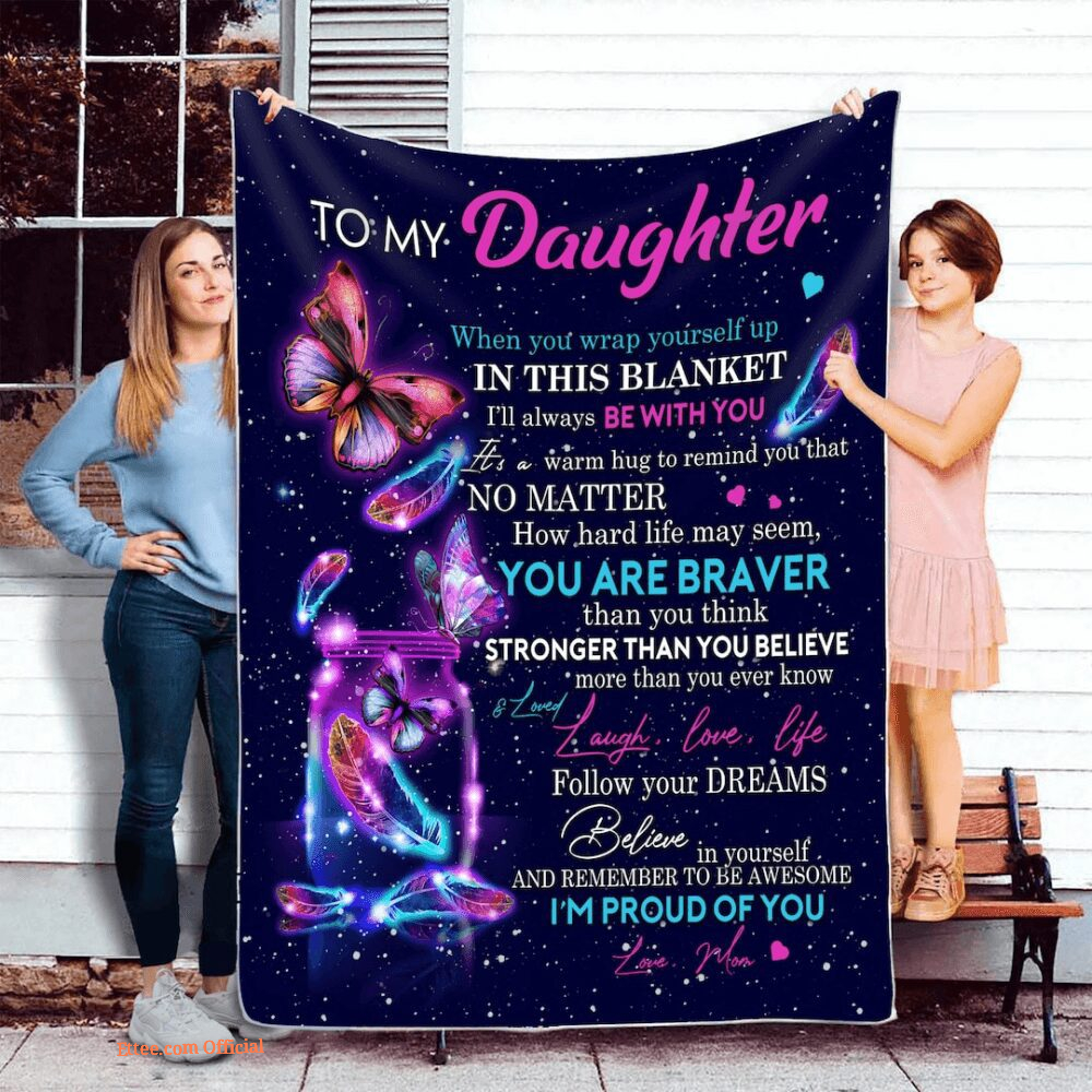 To My Daughter From Dad Mom Adult Mink Sherpa Quilt Blanket - Ettee - Adult
