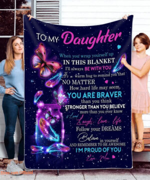 To My Daughter Quilt Blanket - Light, Durable & Soft Gift from Mom and Dad - Super King - Ettee