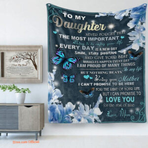 To My Daughter Blanket From Mom Letter From Mom To Daughter Fleece Blanket - Super King - Ettee