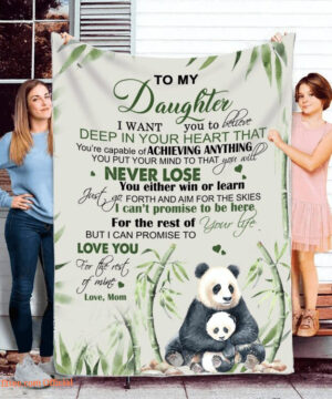 To My Daughter Quilt Blanket From Mom Panda. Light And Durable. Soft To Touch - Super King - Ettee