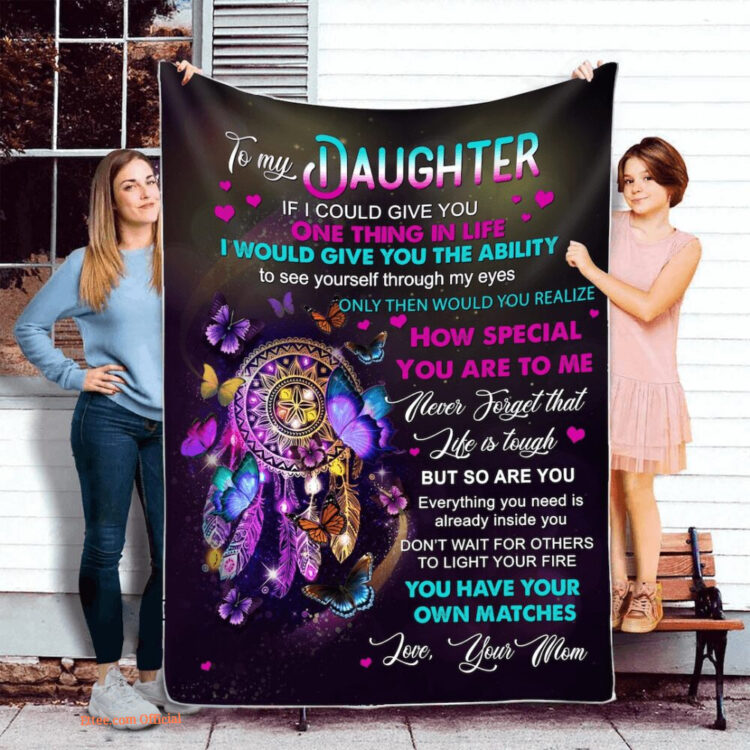 To My Daughter Quilt Blanket From Mom. Lightweight And Smooth Comfort - Super King - Ettee