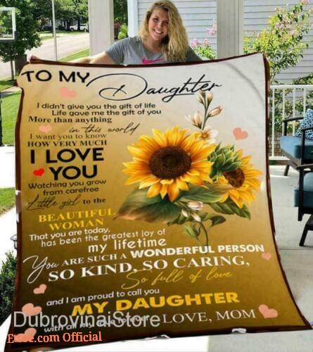 To My Daughter Blanket From Mom, To My Daughter Sunflower Quilt, Fleece Blanket1 - Super King - Ettee