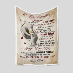 To My Daughter Blanket.Hand Blanket.Heart Blanket.Family Blanket - Super King - Ettee