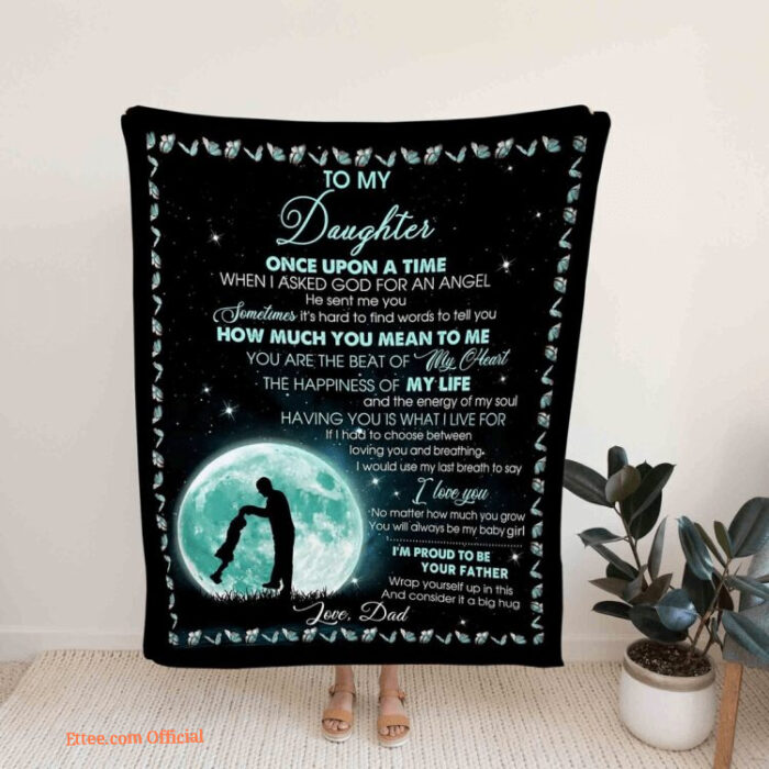 To My Daughter Quilt Blanket Moon. Night Sky. Foldable And Compact - Super King - Ettee