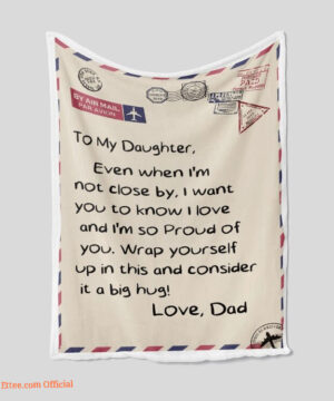 To My Daughter Quilt Blanket Dad Blanket Family. Foldable And Compact - Super King - Ettee