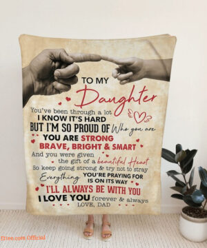 To My Daughter Quilt Blanket  Family. Dad And Daughter. Foldable And Compact - Super King - Ettee