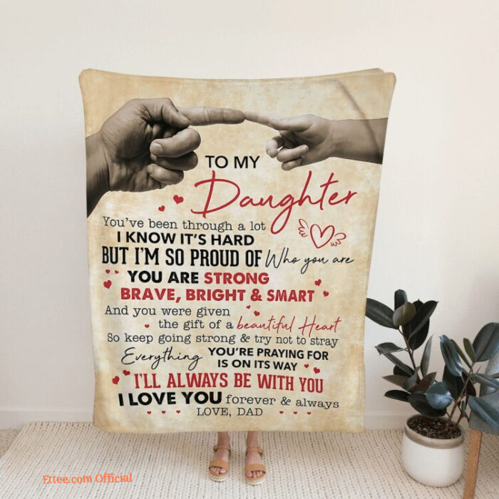 To My Daughter Quilt Blanket  Family. Dad And Daughter. Foldable And Compact - Super King - Ettee