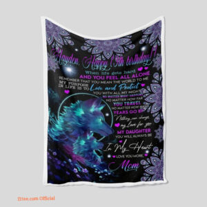To My Daughter Quilt Blanket Light Wolves. Lightweight And Smooth Comfort - Super King - Ettee