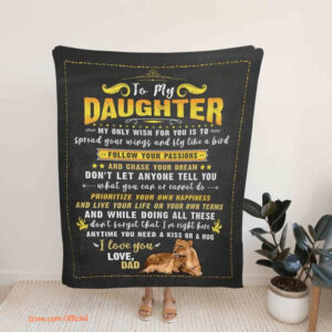 To My Daughter Quilt Blanket Lion Family. Lightweight And Smooth Comfort - Super King - Ettee
