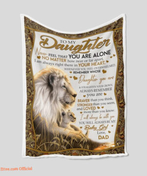 To My Daughter Quilt Blanket Lion For Gift. Foldable And Compact - Super King - Ettee